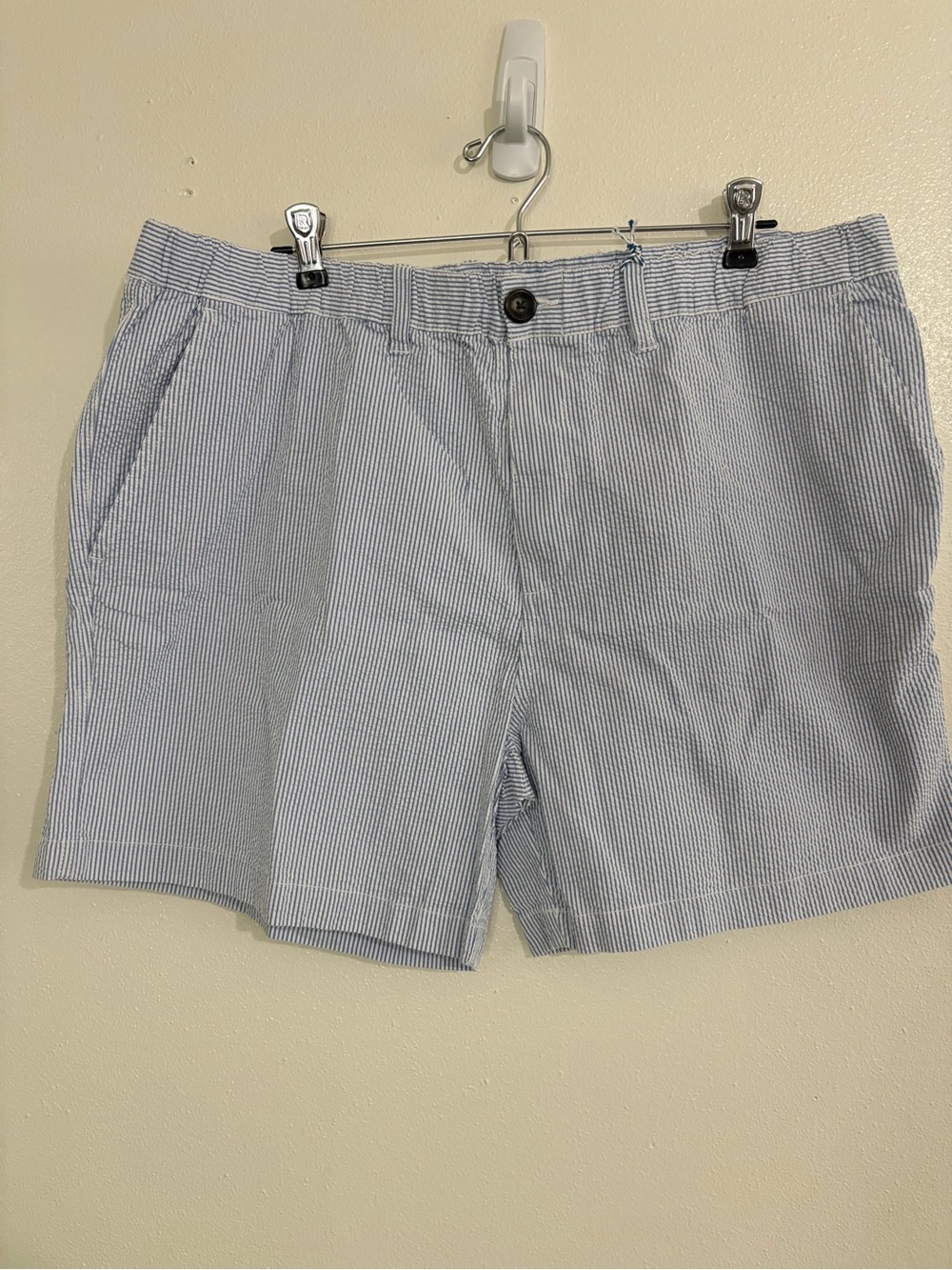 NWT Chubbies The Bushwoods 5.5” Seersucker Stretch Shorts in Blue Stripe XXL